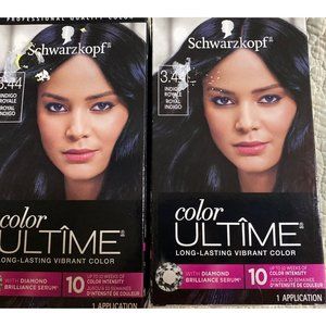 2x Schwarzkopf Color ultime permanent hair color creme, glam nights, 3.44 indigo